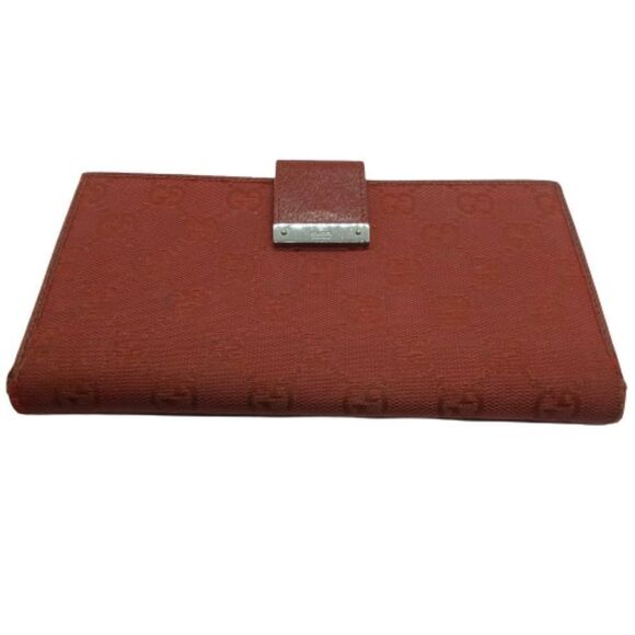 Authentic GUCCI Red Canvas & Leather Long Slim Wallet - Picture 1 of 14